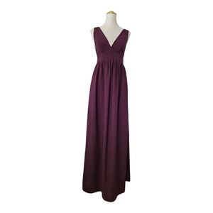 Jill‎ Jill Stuart Women's Formal Gown Plum Purple Sleeveless Deep V Maxi Dress 2